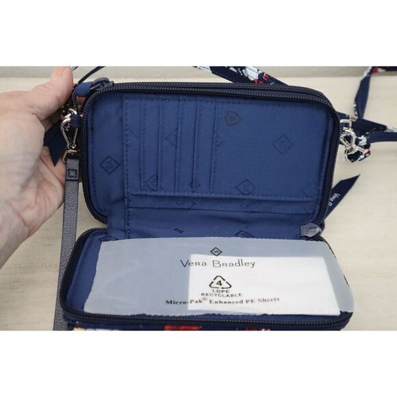 Vera Bradley 28455-15378 Snow Globe Motifs Navy RFID All In One Crossbody - Picture 12 of 16